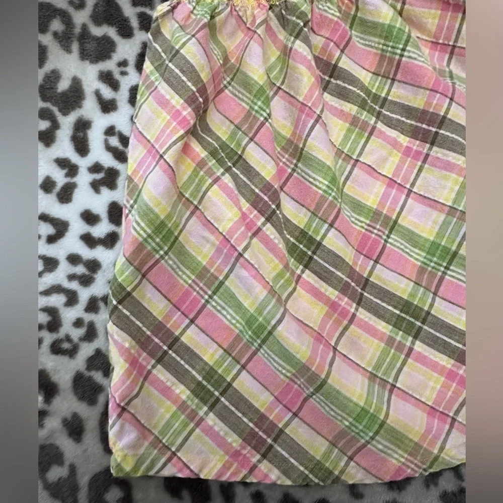 Old Navy Plaid Sundress in Yellow Pink Green Brown Size  Baby Large 12-18 months